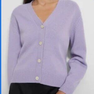 Theory Lilac Chunky Cashmere Cardigan - S